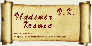 Vladimir Krsmić vizit kartica